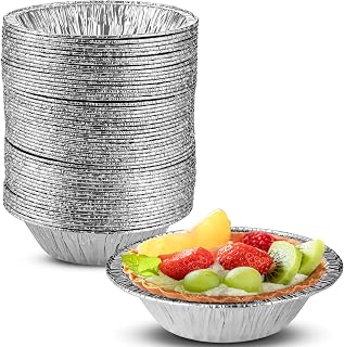 MT Products Aluminum Tart Pans 4.25" - Disposable Mini Pie Pans - Pack of 50