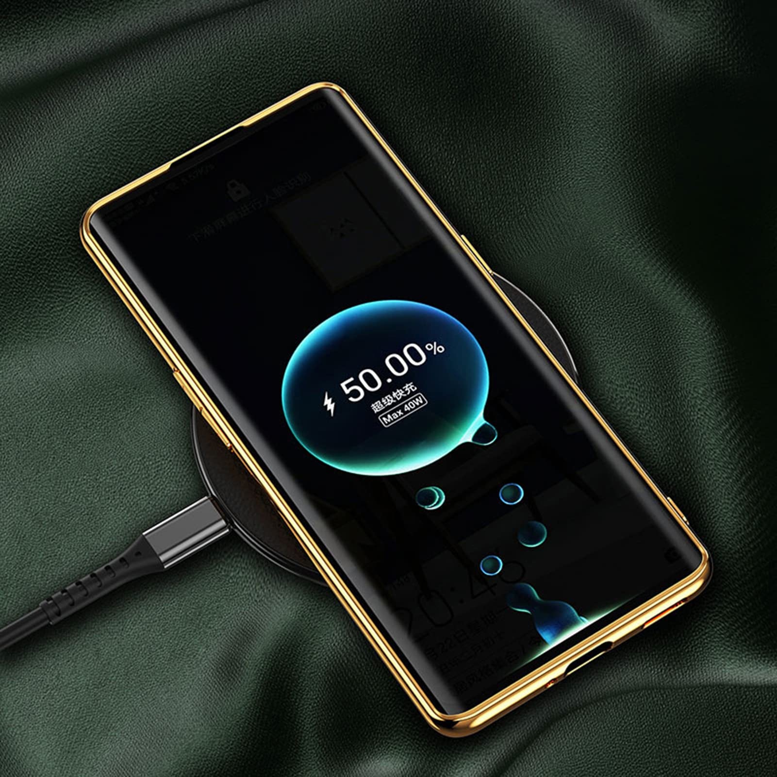 CIRONI Lederhülle für Samsung Galaxy S23/S23 Plus/S23 Ultra, fortschrittliche Cross-Textur-Hülle, Linsenschutz, luxuriöse Beschichtung, Goldrand, stoßfest für kabelloses Laden, Blau, S23 Ultra