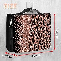Vista 2 de Bolsa de Biblia con estampado de leopardo con purpurina, funda grande para la Biblia para mujeres y hombres, bolsa multifuncional para iglesia