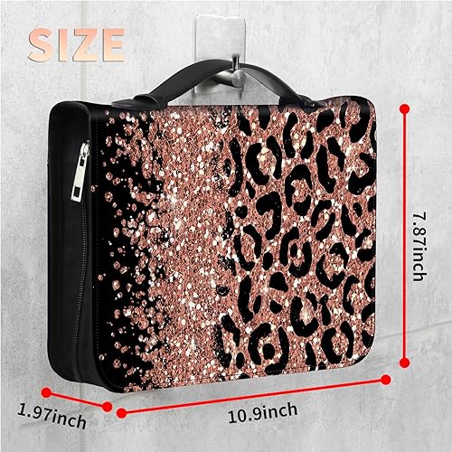 Miniatura 2 de Bolsa de Biblia con estampado de leopardo con purpurina, funda grande para la Biblia para mujeres y hombres, bolsa multifuncional para iglesia