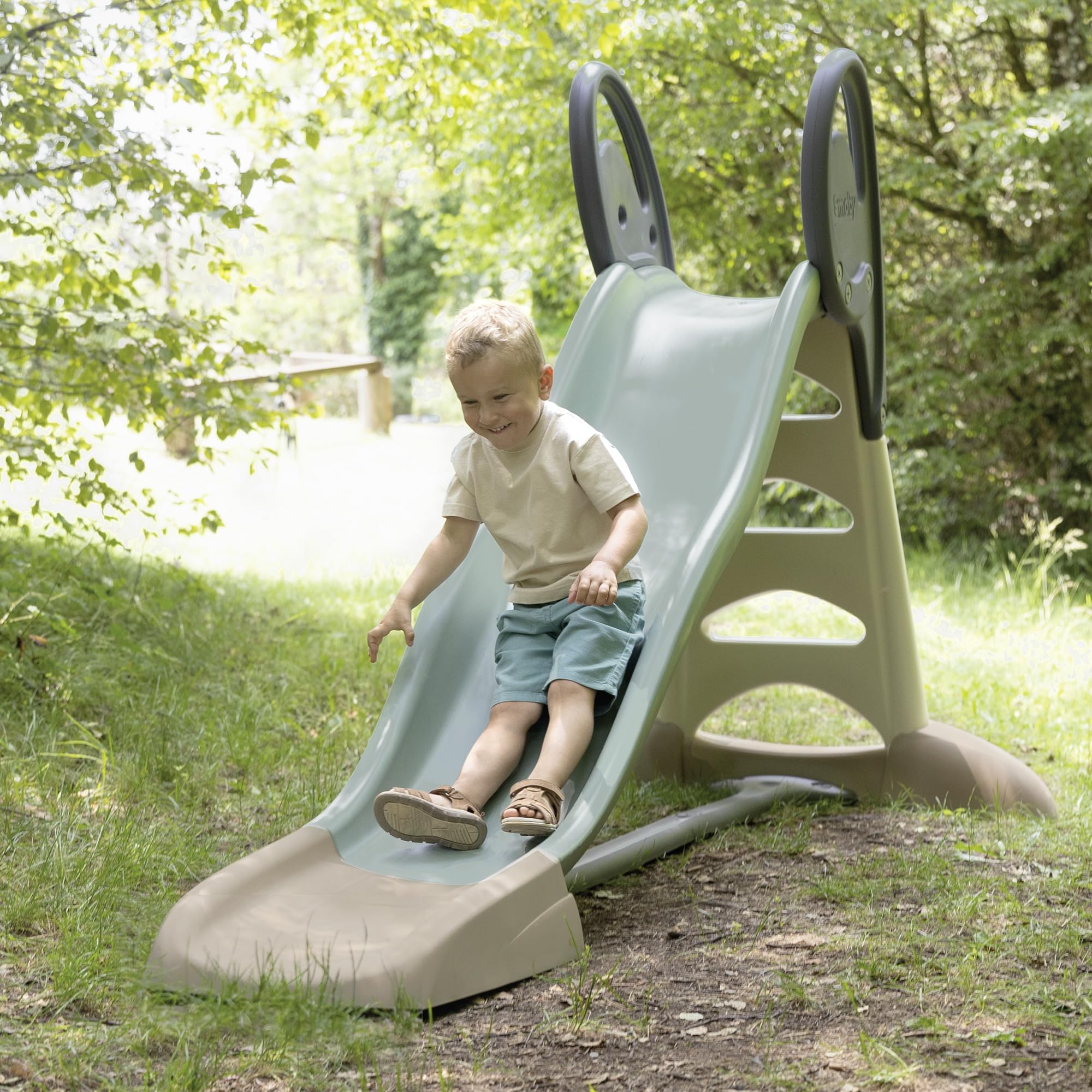 Smoby Life, Scivolo Green a doppia onda per bambini, 7600820303, realizzato in plastica riciclata, a partire dai 3 anni