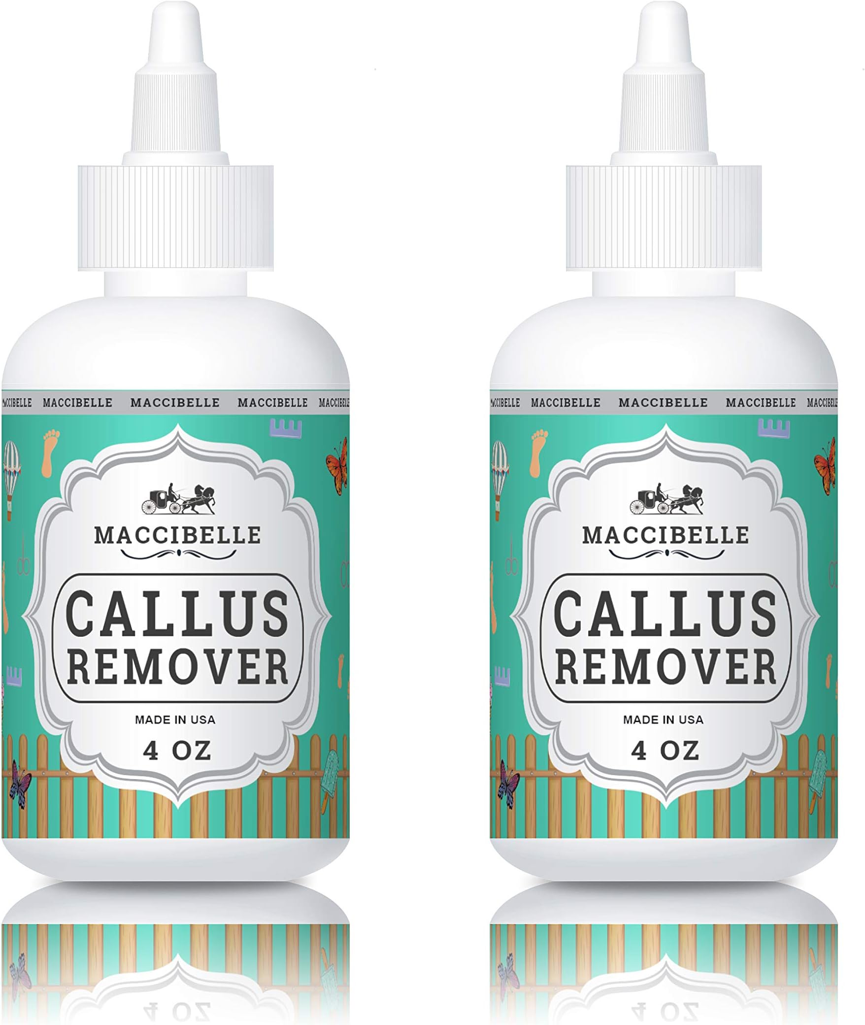 Maccibelle Callus Remover EXTRA STRENGTH For Feet Liquid Gel 4 oz (Pack of 2)