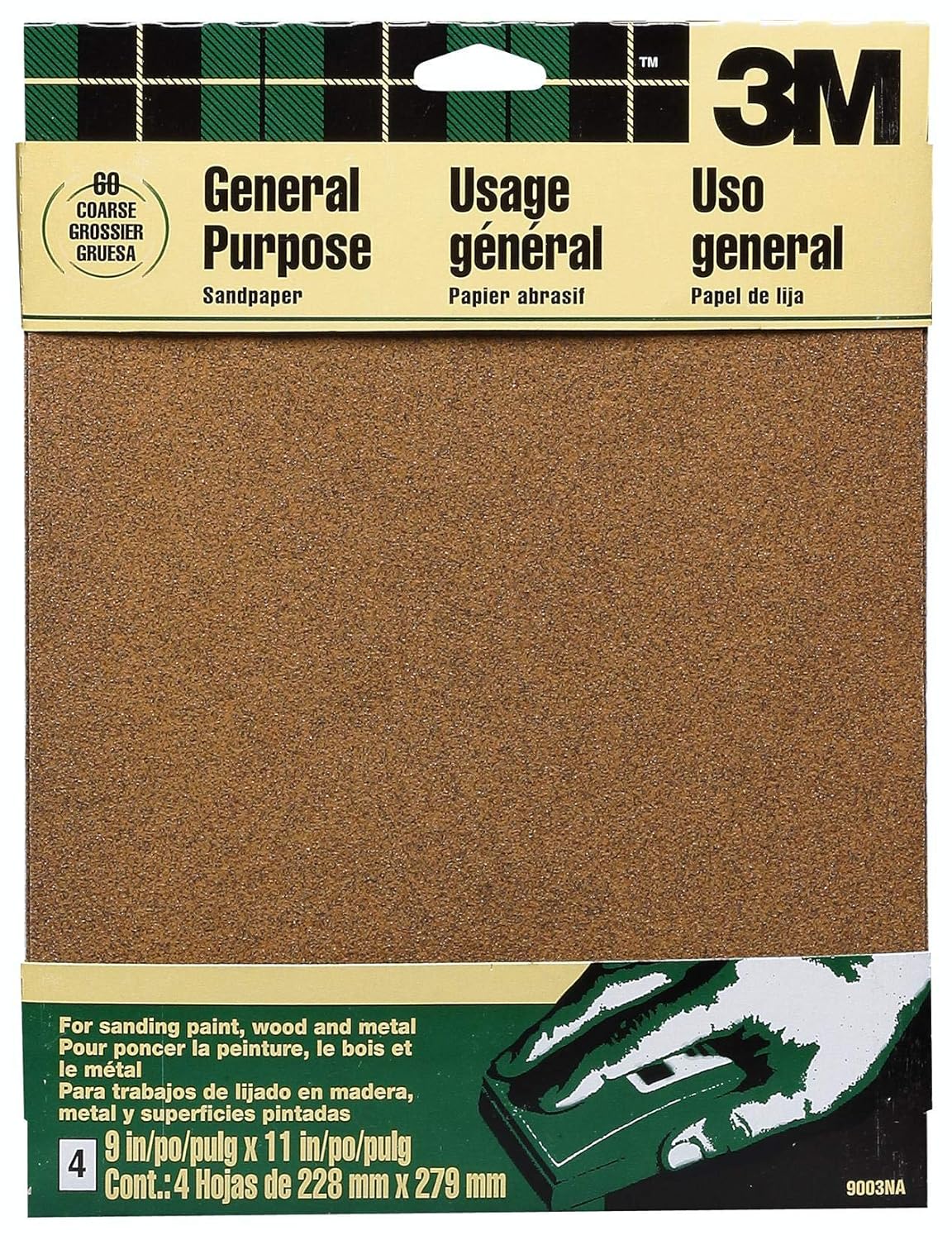 3M 9003NA 9" X 11" Course Paint, Wood, Metal Sandpaper Sheets Paint And Paint Supplies
