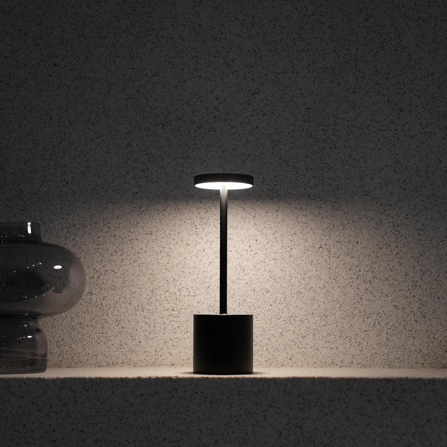 5 Pezzi Lampada da Tavolo Touch, Ricaricabile, Senza fili, dimmerabile, Colore Nero, con 3 intensità di luce - CW968-5pz
