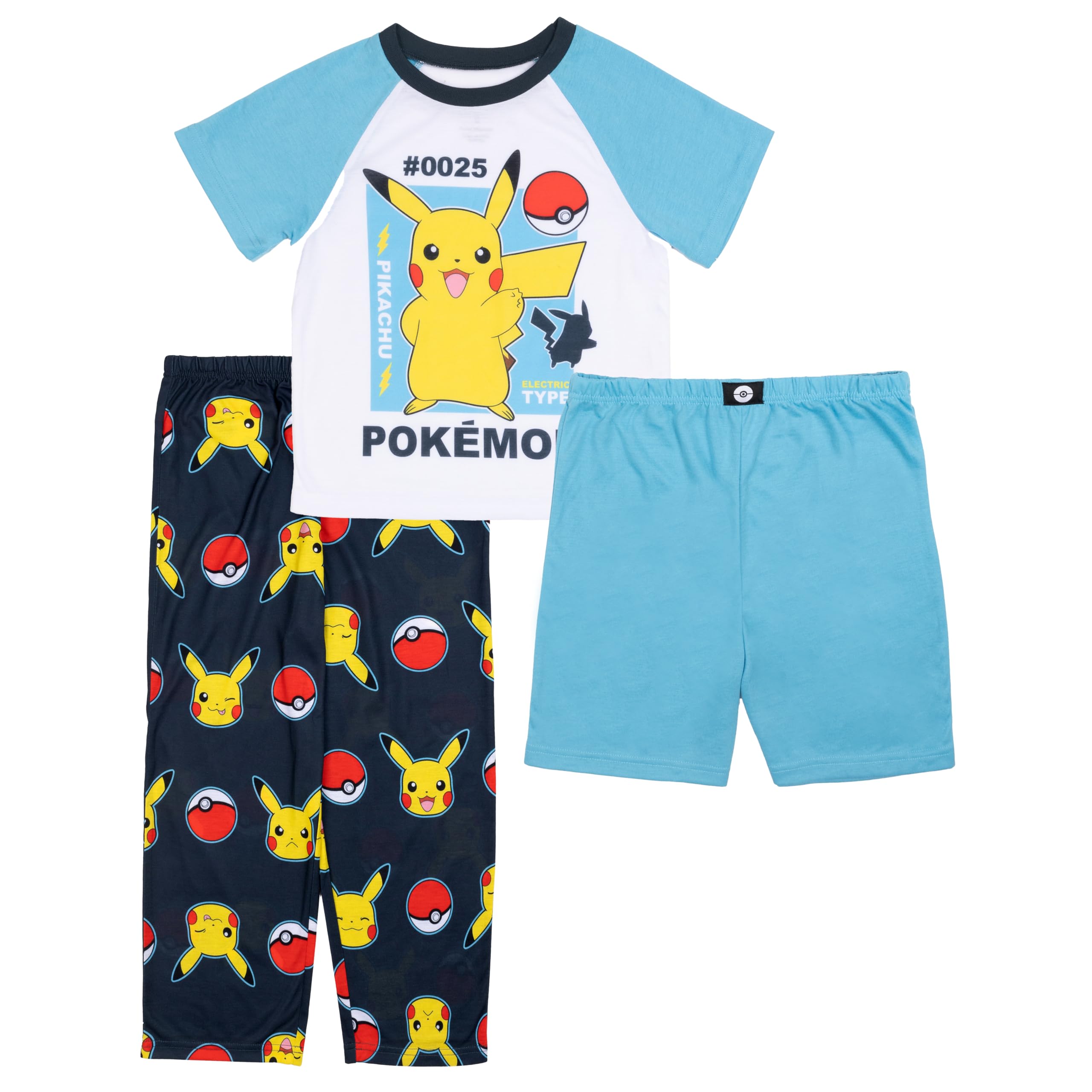 Pokémon 3-Piece Loose-fit Pajama Set