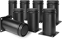 Vista 37 de Patas de metal de 2 pulgadas para muebles, patas ajustables de acero inoxidable, patas de metal negro, patas redondas de gabinete para mesa de café