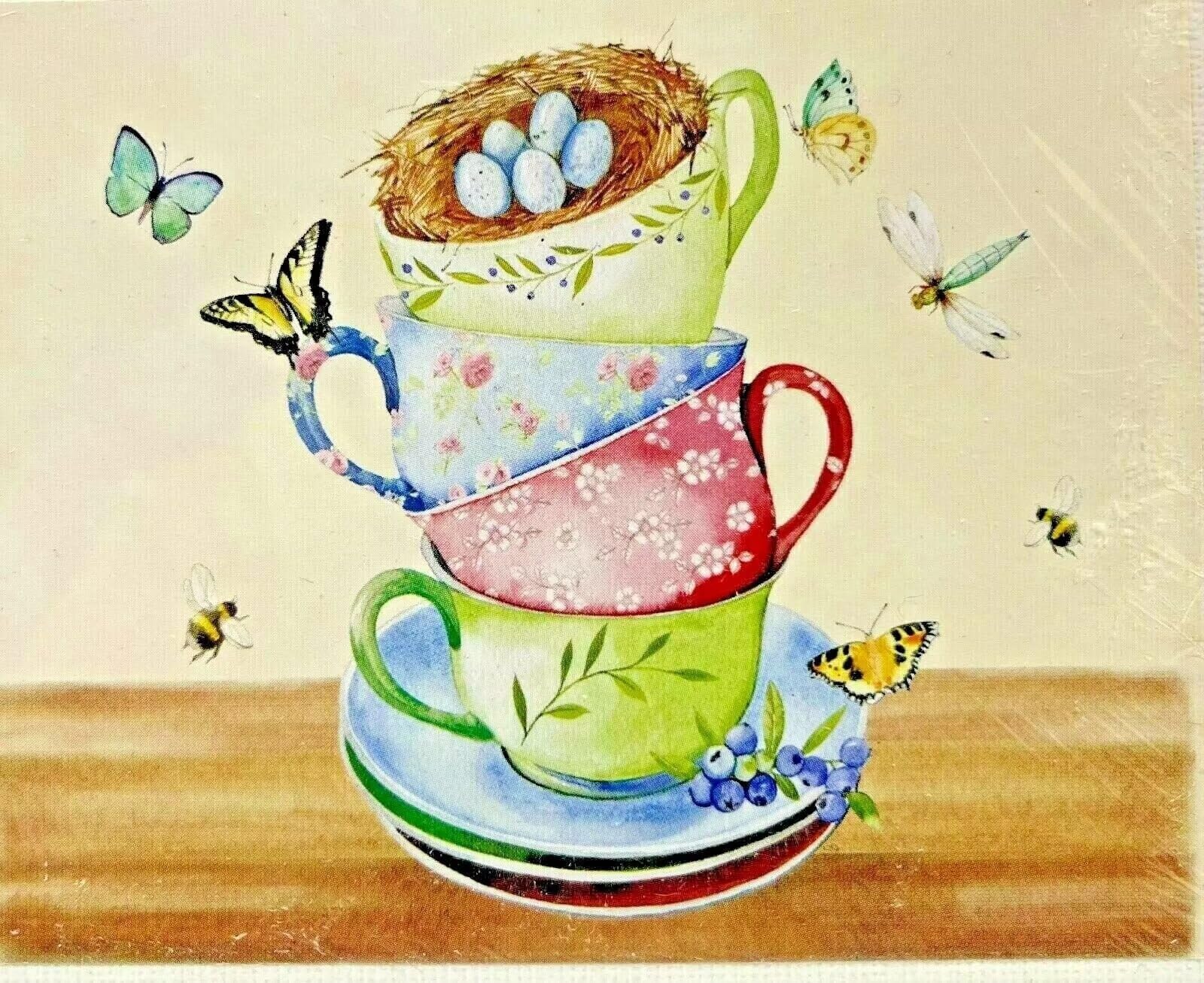 Dipingere con i Numeri Adulti,Tazze a farfalla Pittura di Numeri a Olio Fai da Te kit di pittura acrilica per adulti Bambini,Con Pennelli e Colori Acrilici per casa Decora Regalo con Telaio,45x60cm