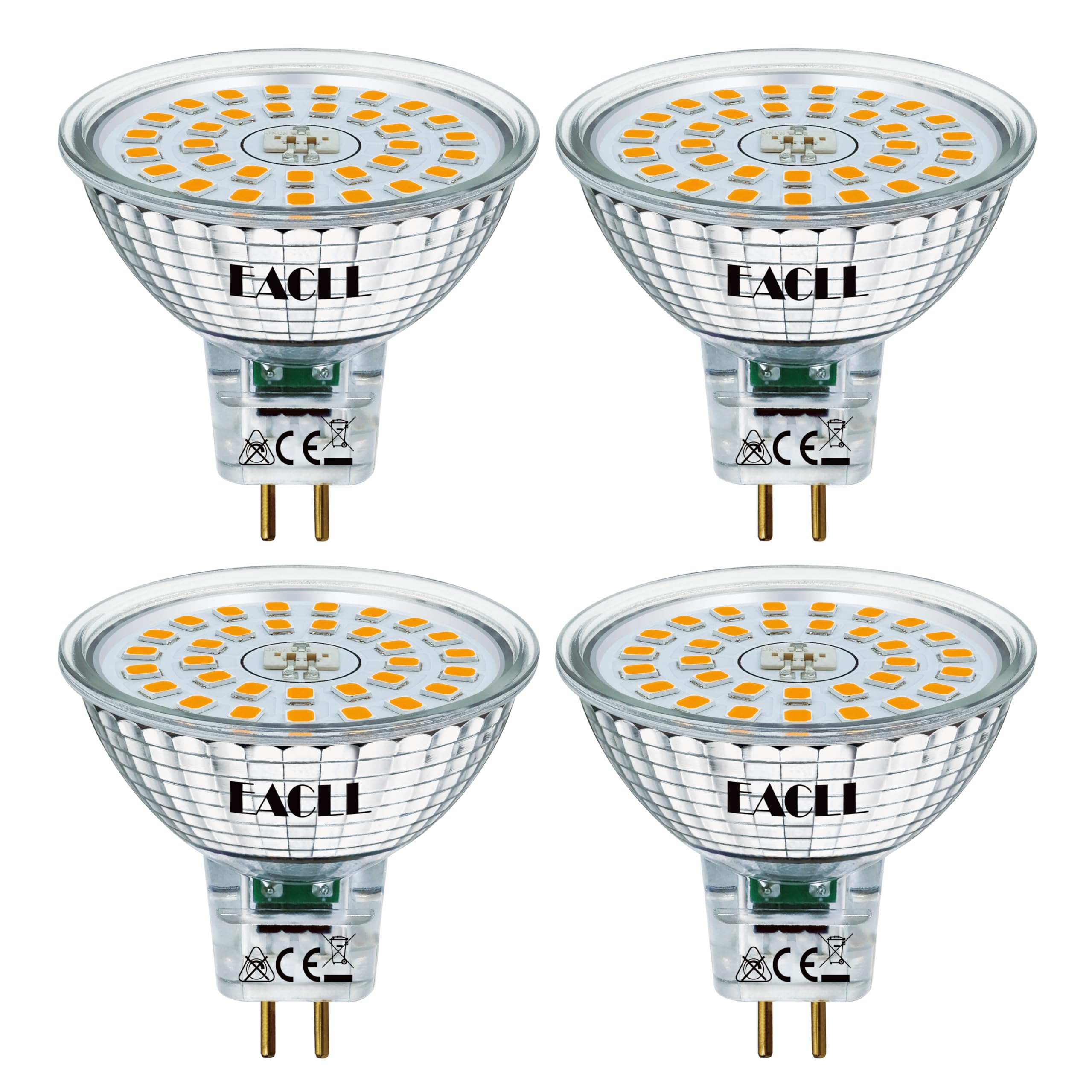 EACLL GU5.3 LED 6W/6.5W Ersetzt 50W/55W/60W Halogen MR16 Glühbirne Leuchtmittel, AC/DC 12V Flimmerfrei Strahler, Abstrahlwinkel 120 Grad Spot, Nicht Dimmbar Reflektorlampen