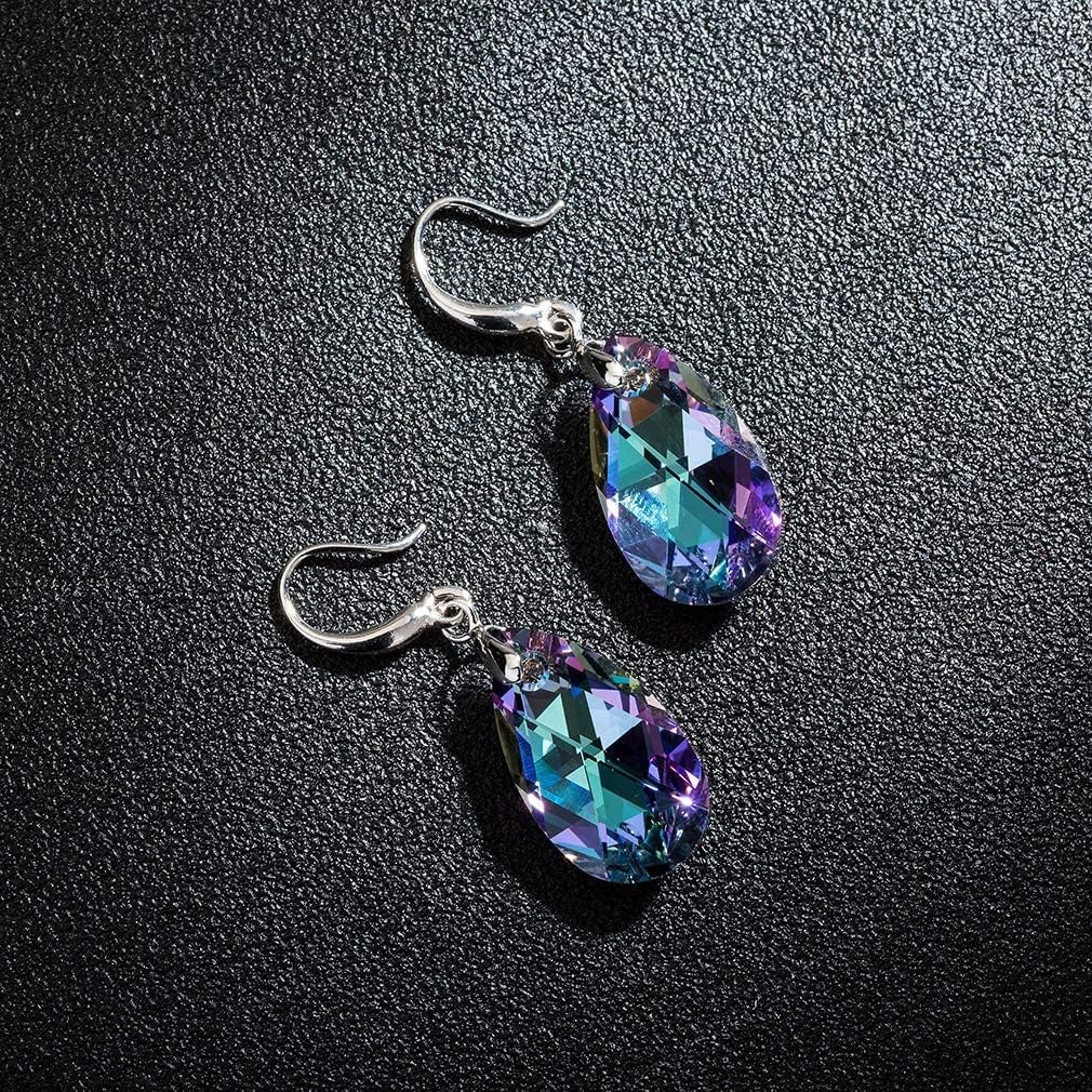 Austrian Crystal Teardrop Dangle Hook Earrings for Women 14K Gold Plated Hypoallergenic Jewelry - Image 8