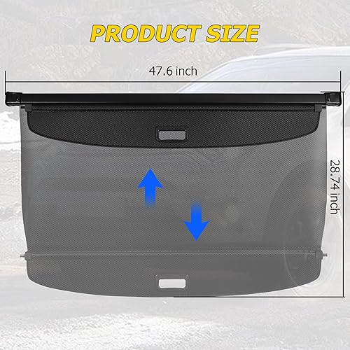 Miniatura 2 de AUXMART Cubierta de carga retráctil para Toyota RAV4 2019 2020 2021 2022 2023 2024 2025 cubierta de protección de seguridad de fibra de carbono,