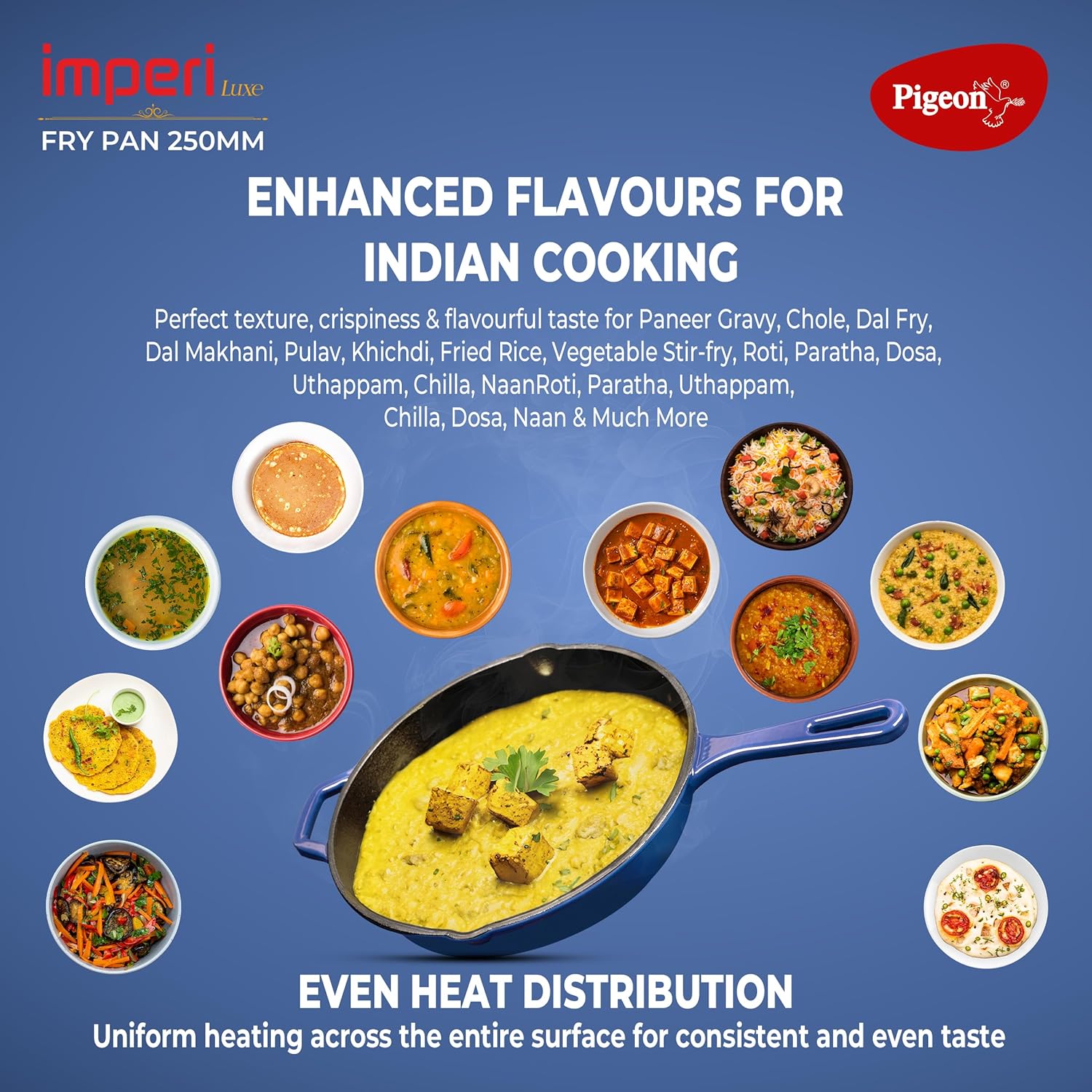 Pigeon Imperi Cast Iron Fry Pan 25 cm Features