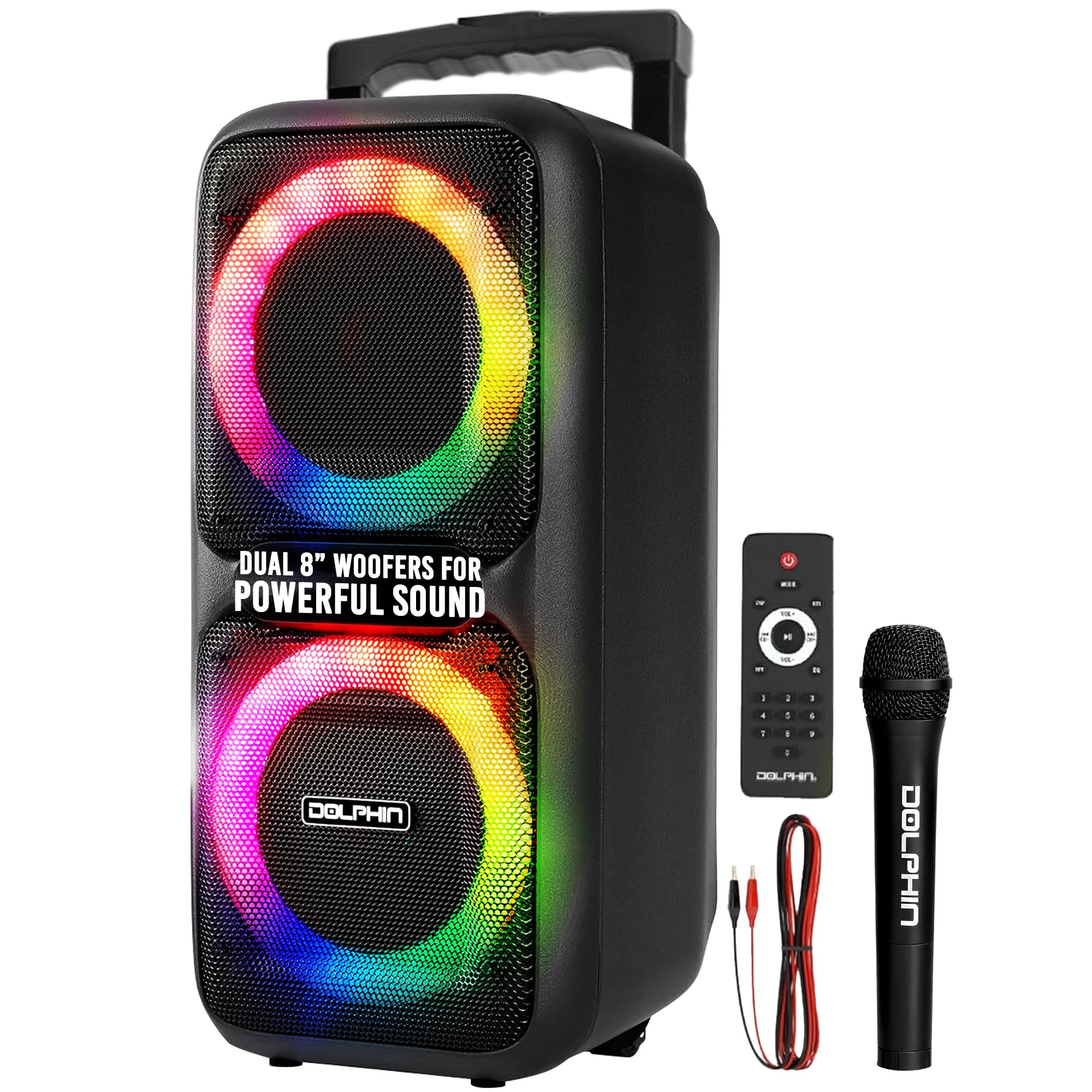 Amazon.com: Party Speaker Dolphin Bluetooth SP-2080RBT - Dual 8