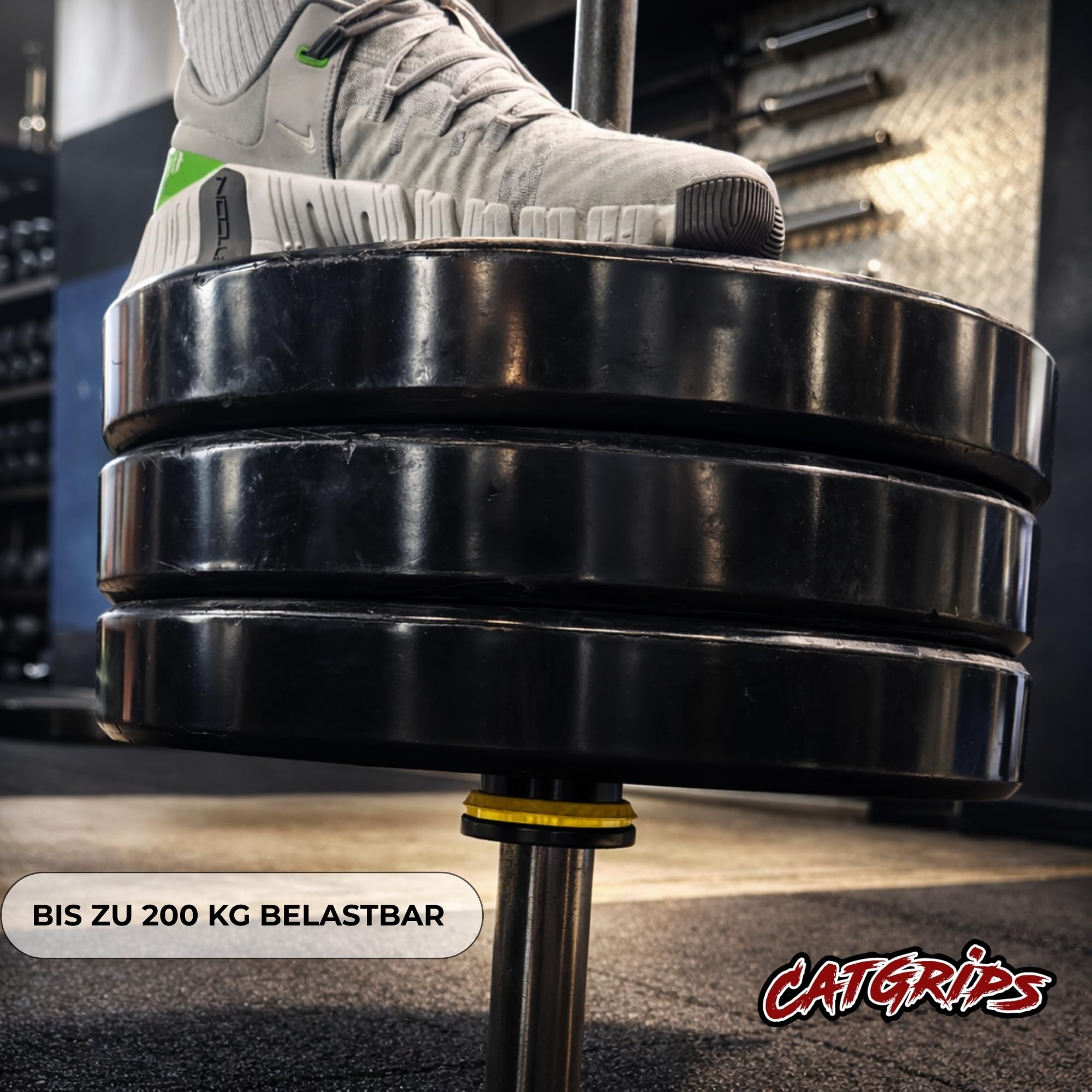CatGrips Hantelscheiben Klemmen 50mm – Schnellverschluss Verschlüsse für Langhantel – Barbell Collars rutschfest – Gewichtsklammern für Crossfit Krafttraining Gewichtheben Fitness
