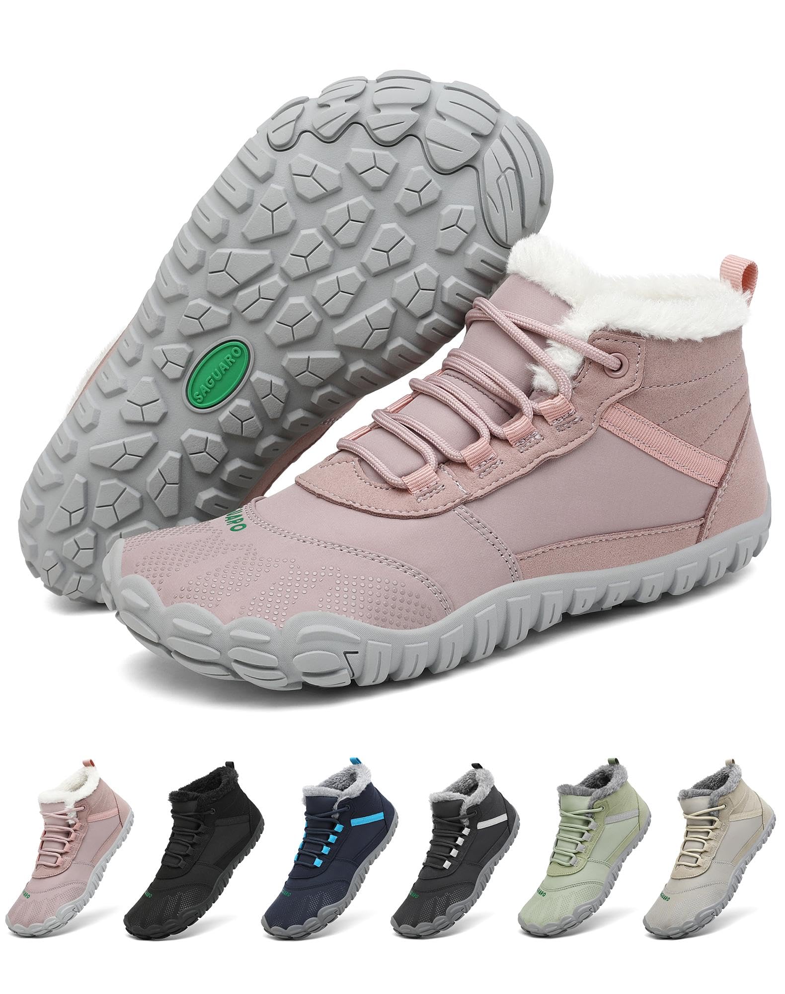 SAGUARO Barefoot Stivali Invernali Impermeabile Uomo Caldo Scarpe Inverno Donna Trekking Sneaker Outdoor Impermeabile