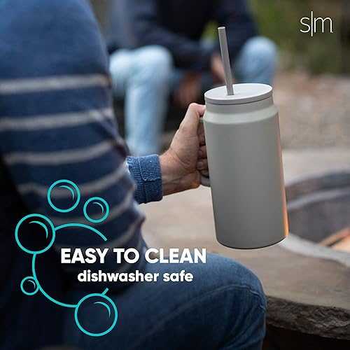 Miniatura 7 de Simple Modern Vaso de 50 onzas con asa y tapa con popote  Botella de agua de acero inoxidable aislada reutilizable a prueba de fugas vaso grande