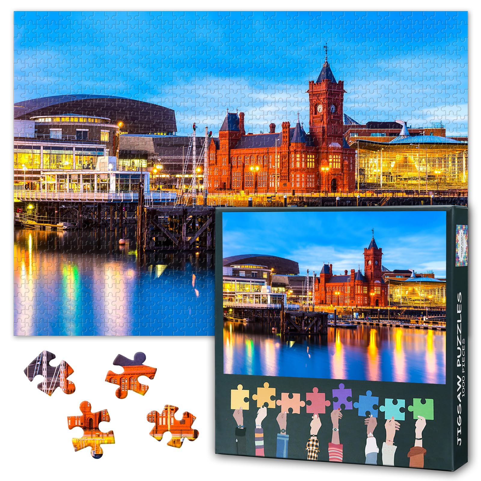 1000 Piece Jigsaw Puzzle for Adults Cardiff Skyline Puzzles Rompecabezas Para Adultos Difficult Challenging Puzzles 50x70cm — image 1