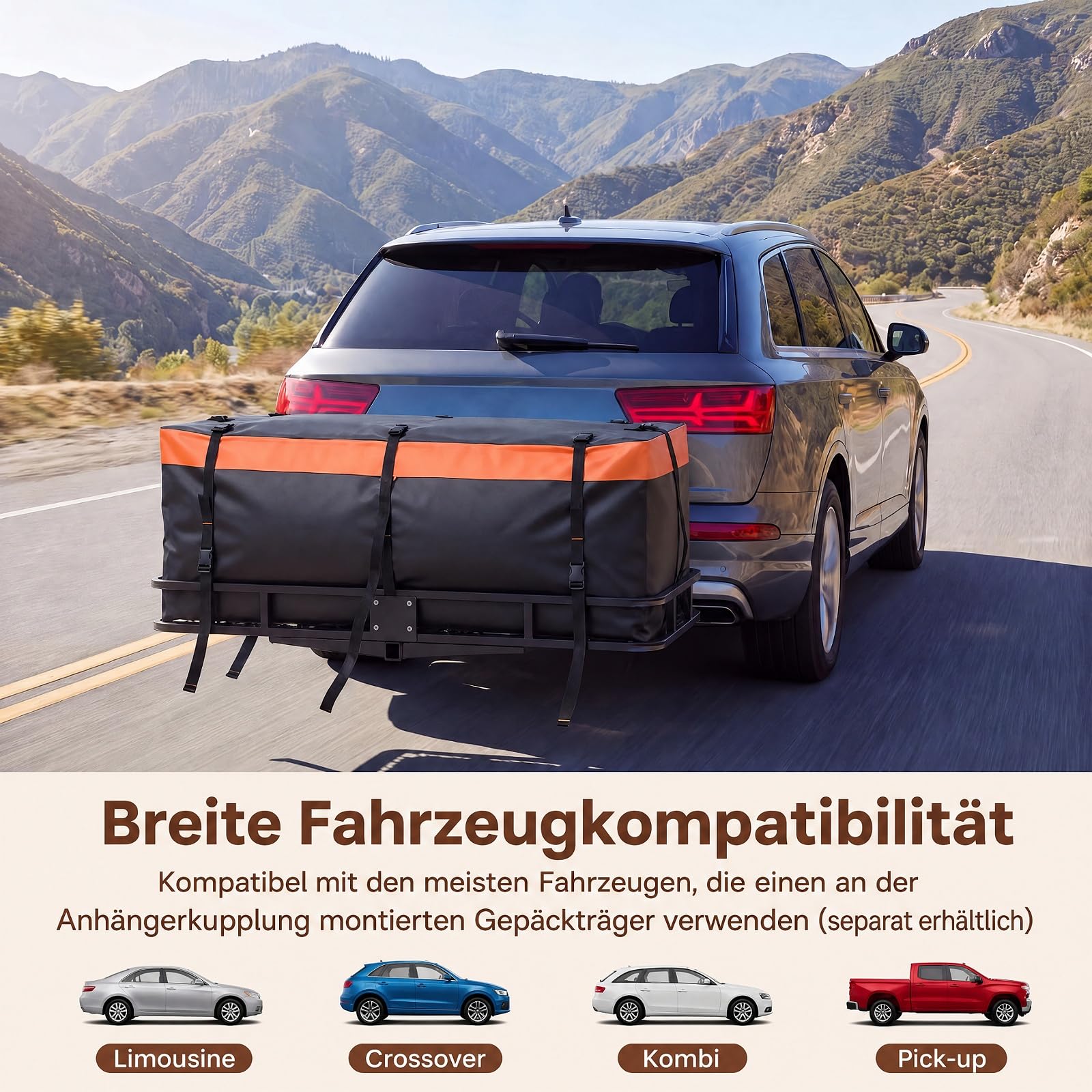 SOARS Borsa da Carico, Organizer Bagagliaio Auto in PVC Impermeabile con Cinghie Rinforzate e Sacca Portaoggetti, Borsa da Trasporto Pieghevole per Viaggio e Campeggio (455L| 146 x 61 x 51 cm)