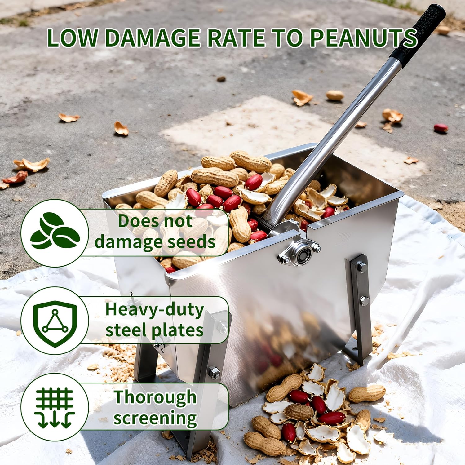 THOUSANDSUNNY Peanut Sheller Machine, Heavy Duty Manual Pecan Nuts Sheller Machine for Household Kitchens Use