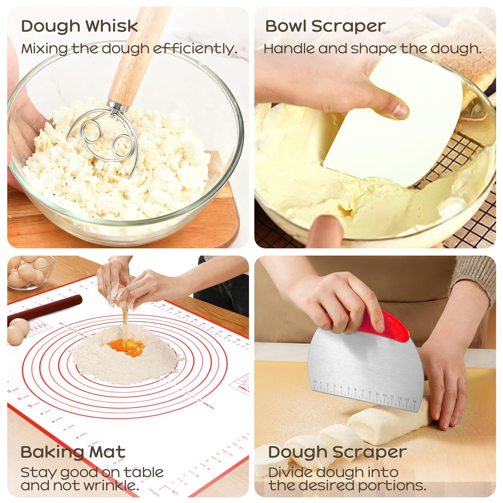 Sauerteig-Starter-Set, 22,9 cm rund und 25,4 cm oval, Banneton-Brot-Gärkörbchen, Sauerteig-Brot-Backzubehör mit Sauerteig-Starterglas und Brotschneider, Sauerteig-Set, Geschenke für Menschen, die