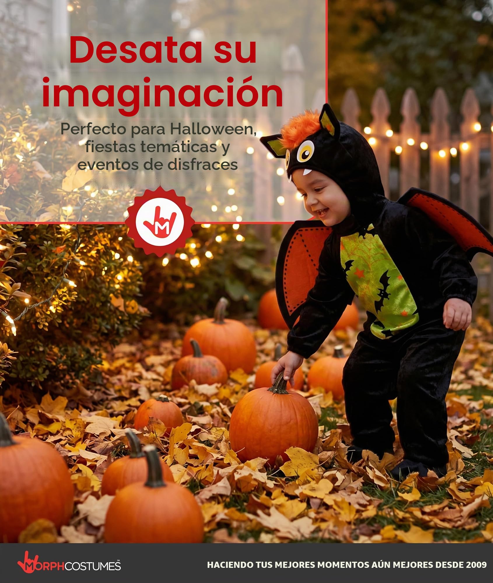 Morph Disfraz Murcielago Niño, Disfraz Halloween Niño