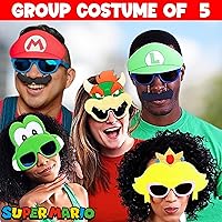 Vista 31 de Sun-Staches Gafas de sol oficiales de Super Mario Mario Luigi Peach Bowser Yoshi Wario o Waluigi accesorio de disfraz Se adapta a la mayoría