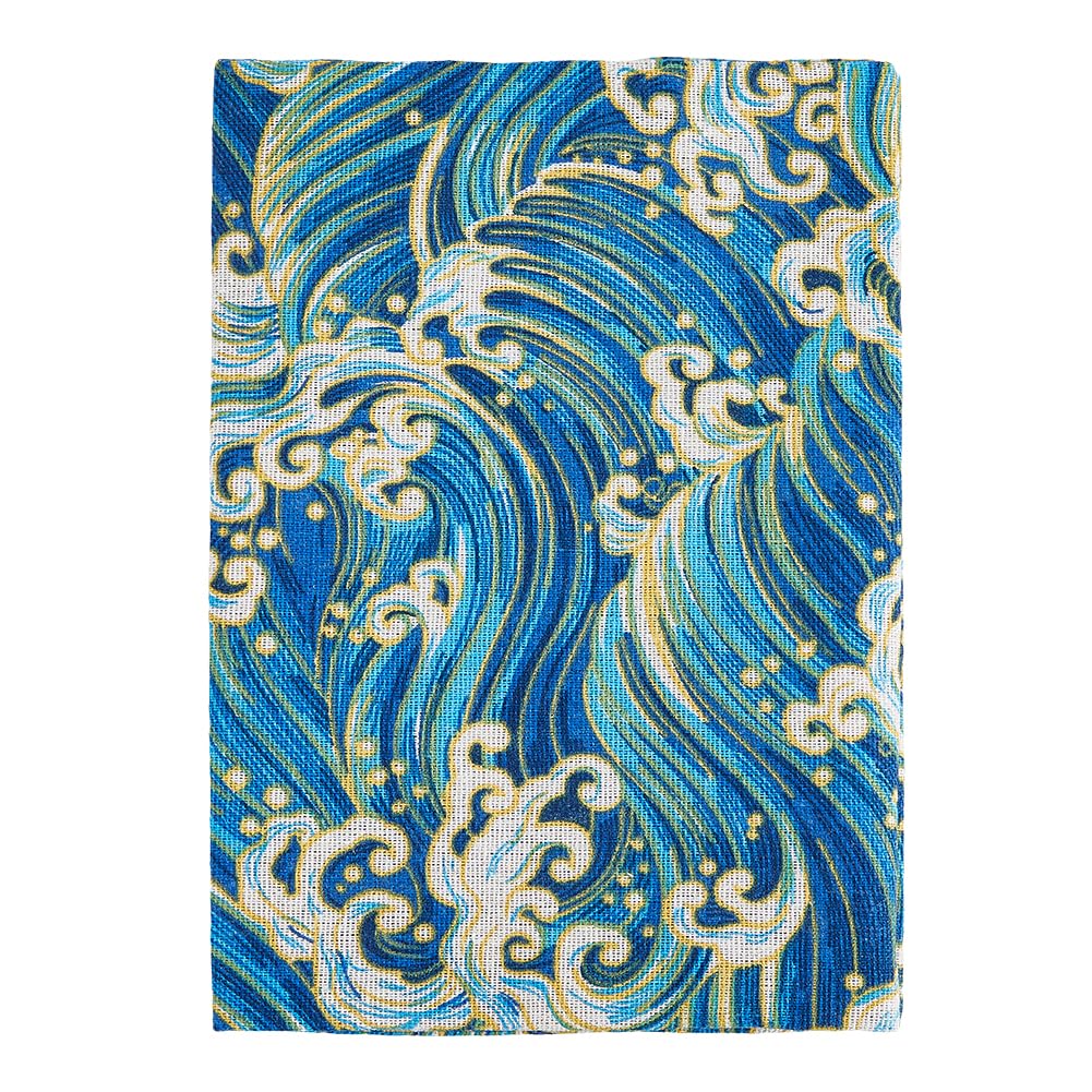 Funda De Tela Lavable Para Libro Tamaño A6 (11.7x14.7 Cm), Estampado De Sakura Y Grullas En Azul Marino