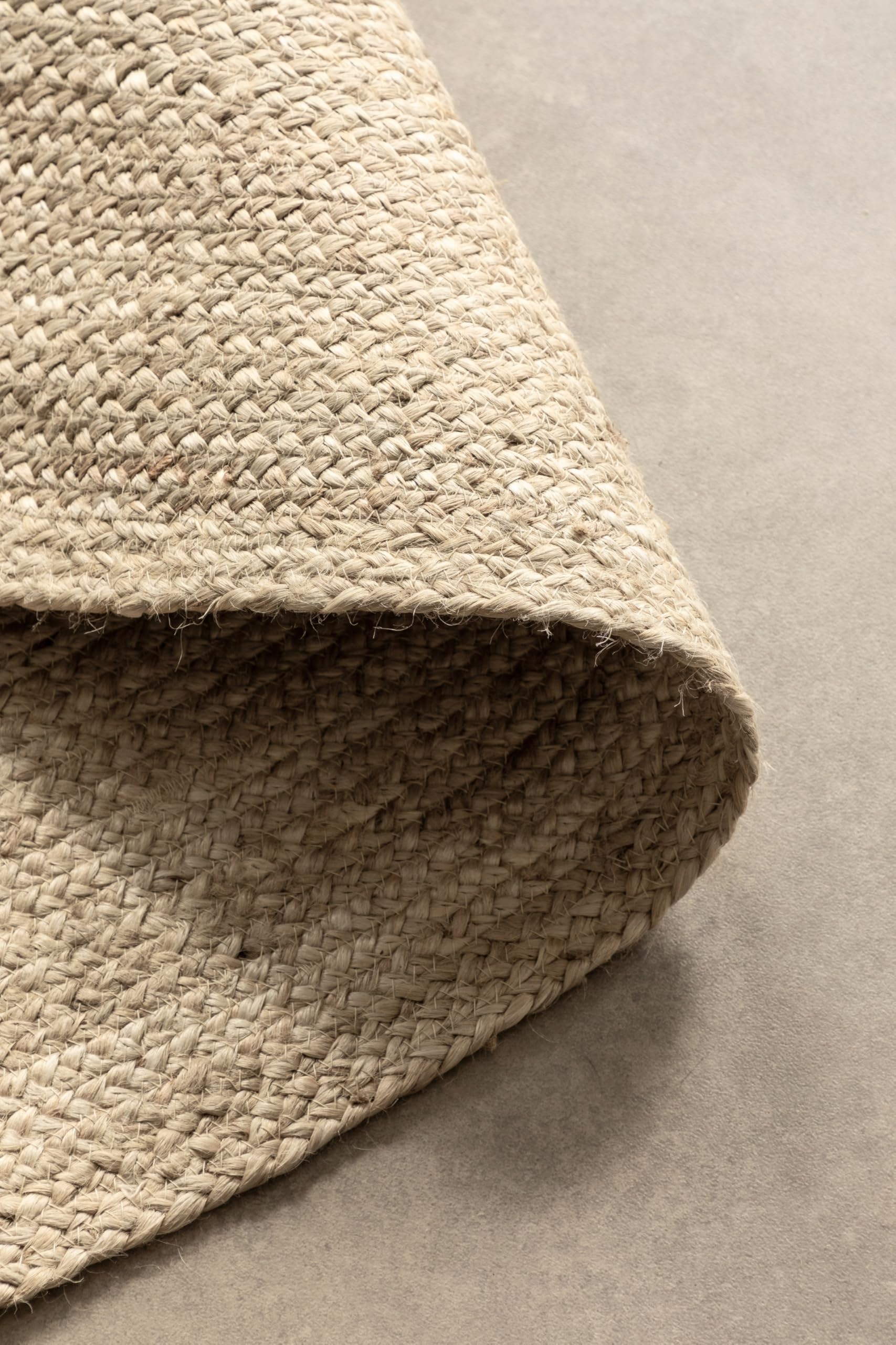 Hanse Home Tappeto in Iuta Rangpur Rotondo, Naturale, Tessuto a Mano ed Ecologico, per Soggiorno, Camera da Letto, Sala da Pranzo, Corridoio, Cucina, Bianco, 100 cm