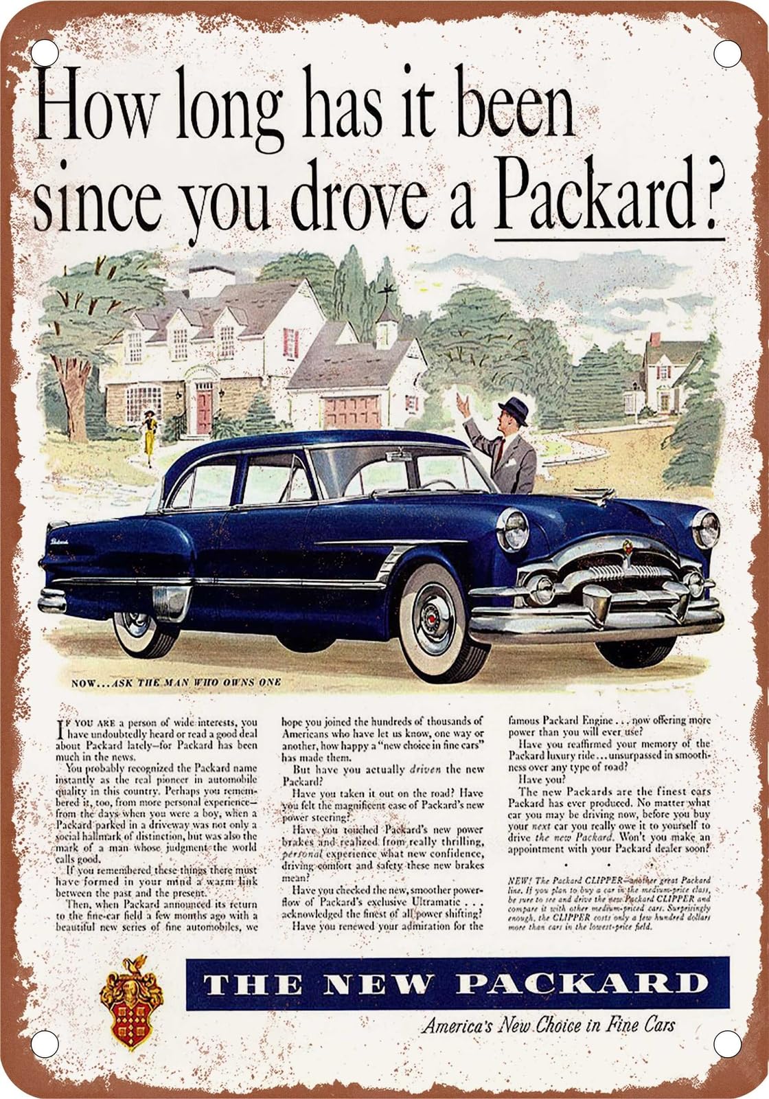 METAL SIGN - 1953 Packard Vintage Ad 14 - Old Retro Rusty Look home decor