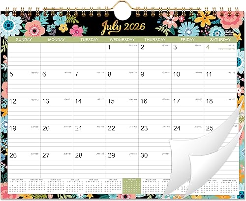 Calendario 2026-2027 – Calendario de pared 2026-2027 con 18 meses, de julio de 2026 a diciembre de 2027, 14.6 x 11.5 pulgadas, encuadernación de