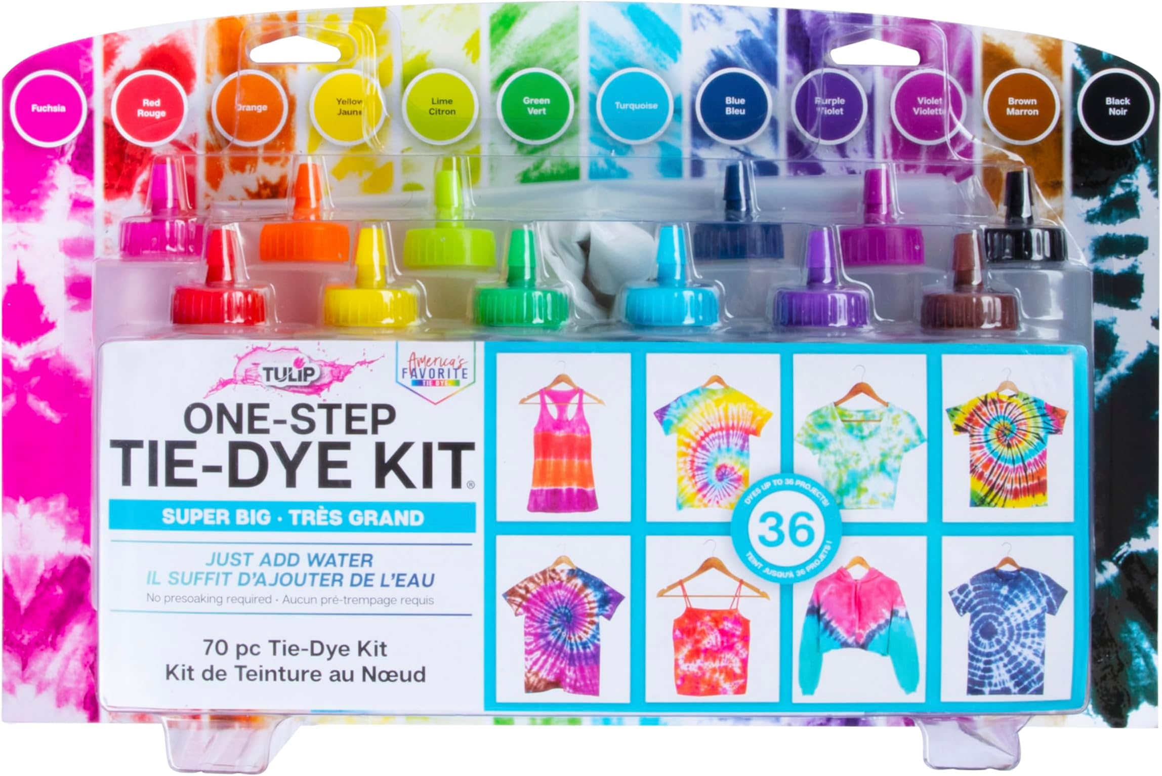 Tulip One Step 12 Colour Super Big Tie-Dye Kit - Set of 70