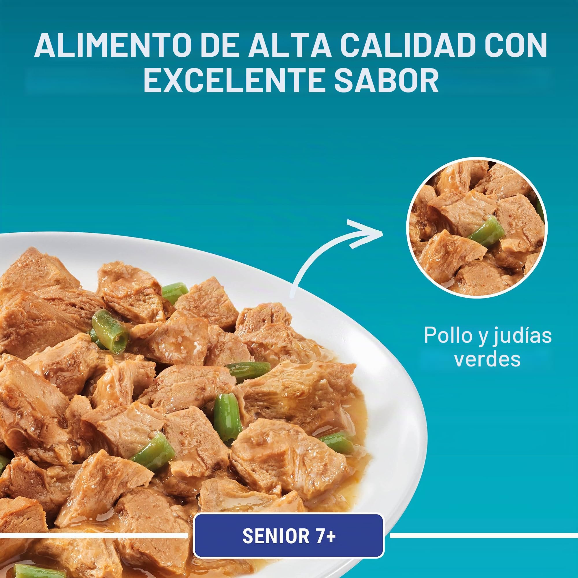 PURINA One Senior 7+ Comida húmeda para Gatos, trozos delicados en Salsa con Pollo, 26 Unidades (26 x 85 g)