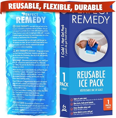 Perfect Remedy - Juego de compresas de gel frío y caliente, compresa de hielo reutilizable para lesiones para rodilla, hombro, espalda, cuello,
