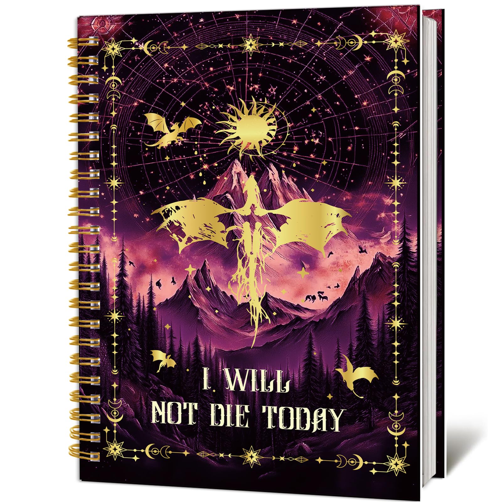 Fourth-Wiings Gift Dragon Notebook - 4th Wing Bookish Merch Fantasy Dragon Spiral Notebooks Holiday Birthday Gifts for Book Lover Reader Rider Fans Office Supplies School Stationery