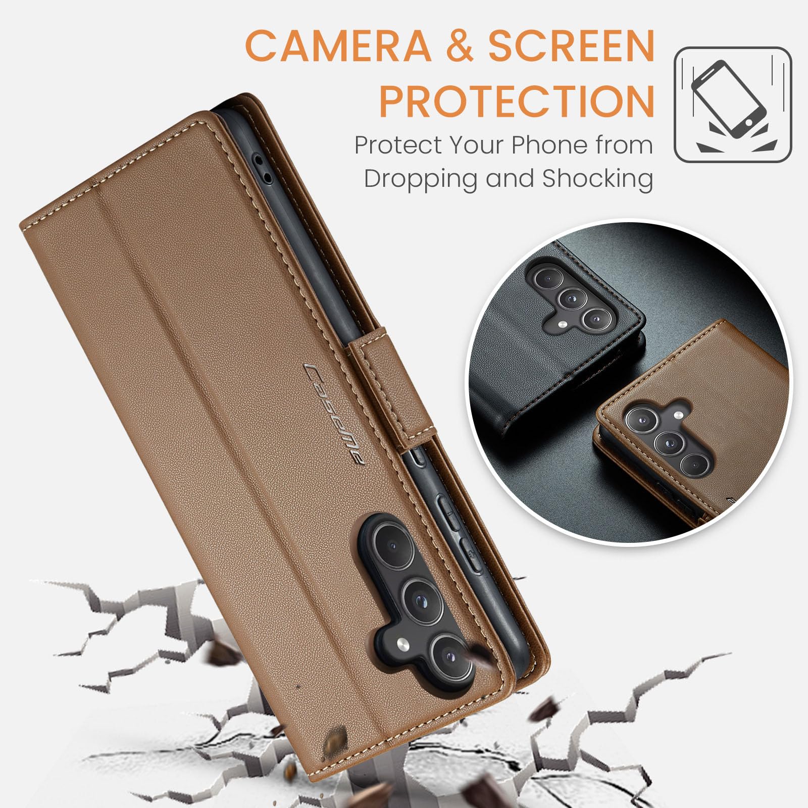 Bounceback Wallet Case for Samsung A56 - Brown -5 Bounceback Wallet Case for Samsung A56 - Brown -5