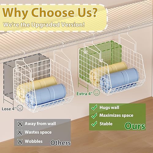 Miniatura 4 de Organizador de armario colgante de profundidad extendida de 6 niveles, estantes colgantes de almacenamiento con ganchos para colgar ropa, suéteres,