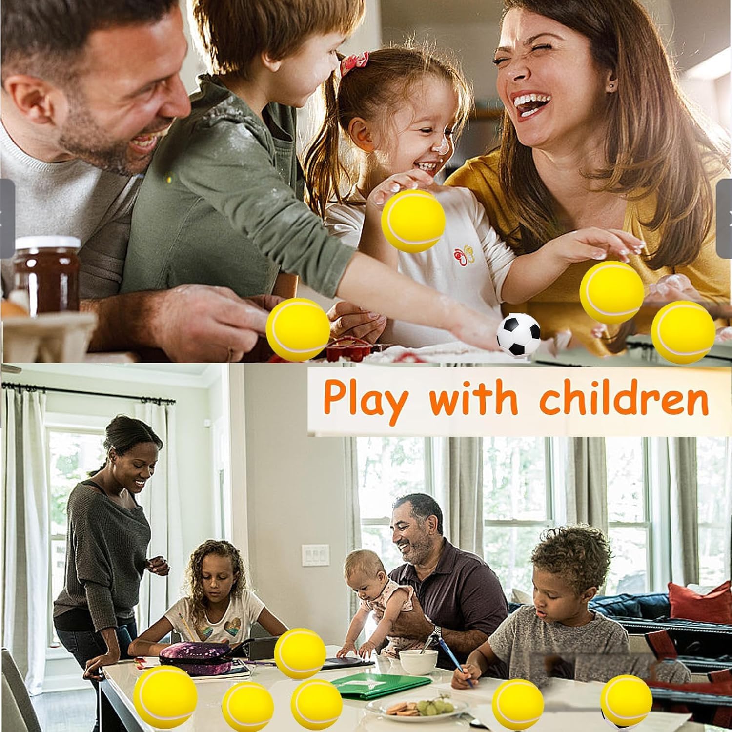 100 Stück Mini Tennis, Mini Schaumstoffbälle Kinder, Weiche Fussball Klein, Fußball Stressbälle, Sportbälle Fussball, Antistressball für Kinder und Erwachsene Fußball Party