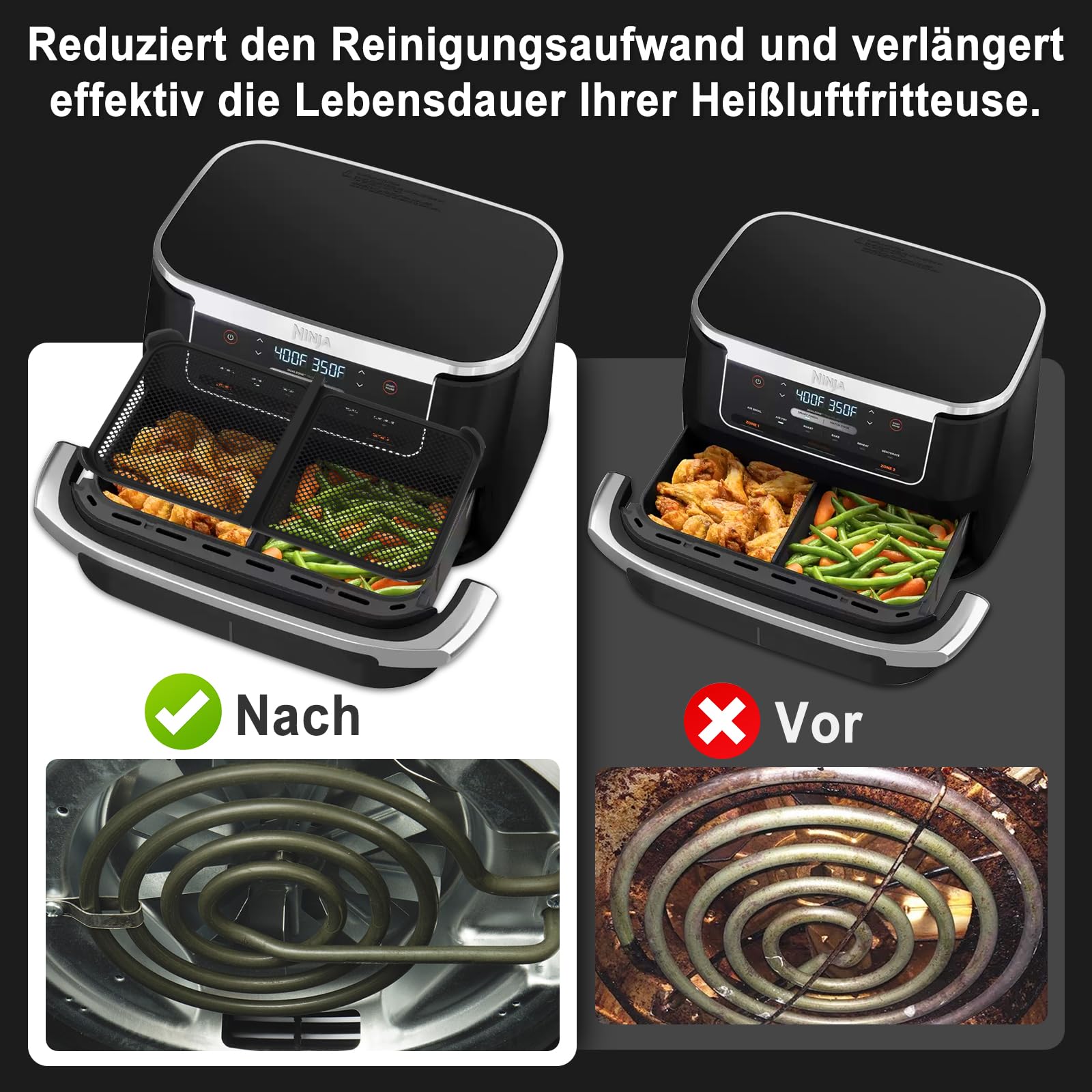 Grille Anti Projection Air Fryer Pour NINJA AF500EU 10.4 L, Protection