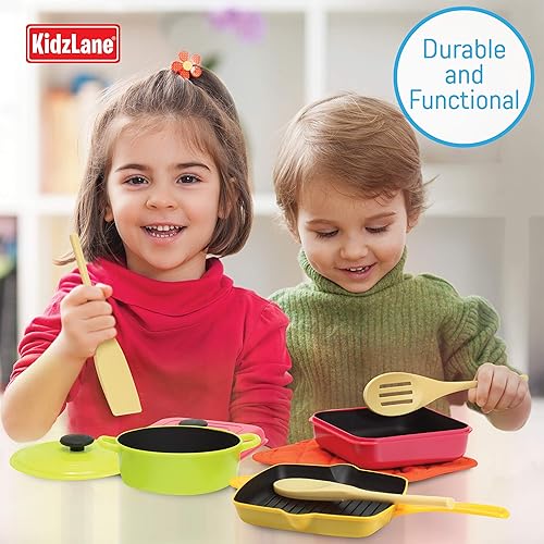 Miniatura 7 de Kidzlane Platos para niños y niños pequeños y ollas y sartenes para niños pequeños