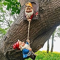 Ahbuohe Funny Climbing Gnome Tree Face Statue - Weatherproof Resin Outdoor Garden Decor for Yard Patio Lawn