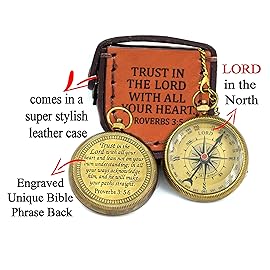 Brass Compass with Wooden Box, Christian gifts, Baptism Gifts for girl boys, graduation gifts, Religious Gifts for men, confirmation gifts for teenage girls, baptism decorations, Christmas decorations