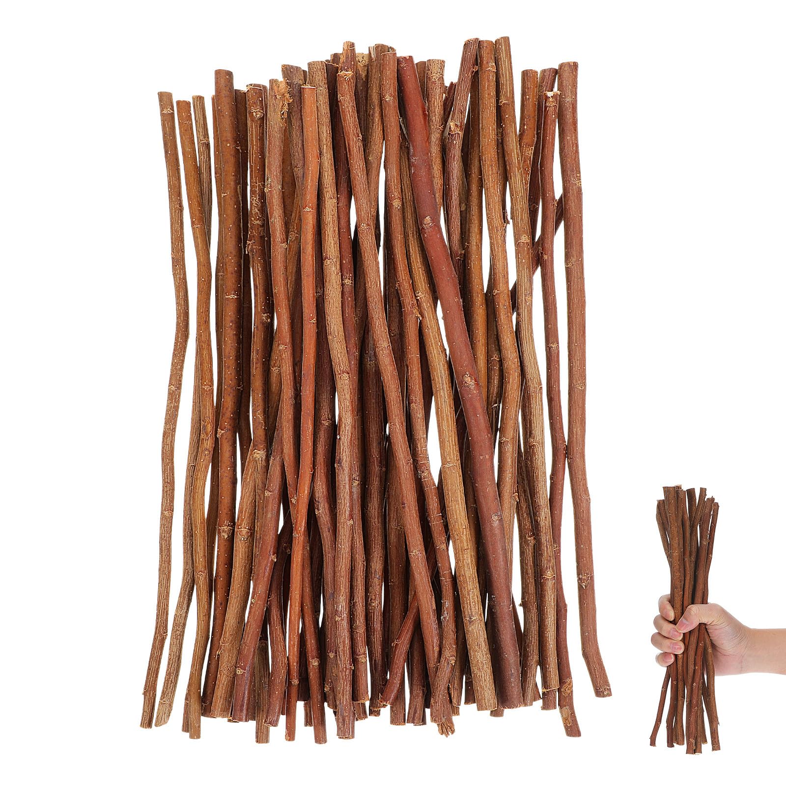SUPVOX Palitos de Ramitas de Madera Natural 50 Piezas, Palos de Madera para Manualidades Diy, Troncos de 30 Cm Color Marrón para Manualidades Escolares y Decoración Creativa