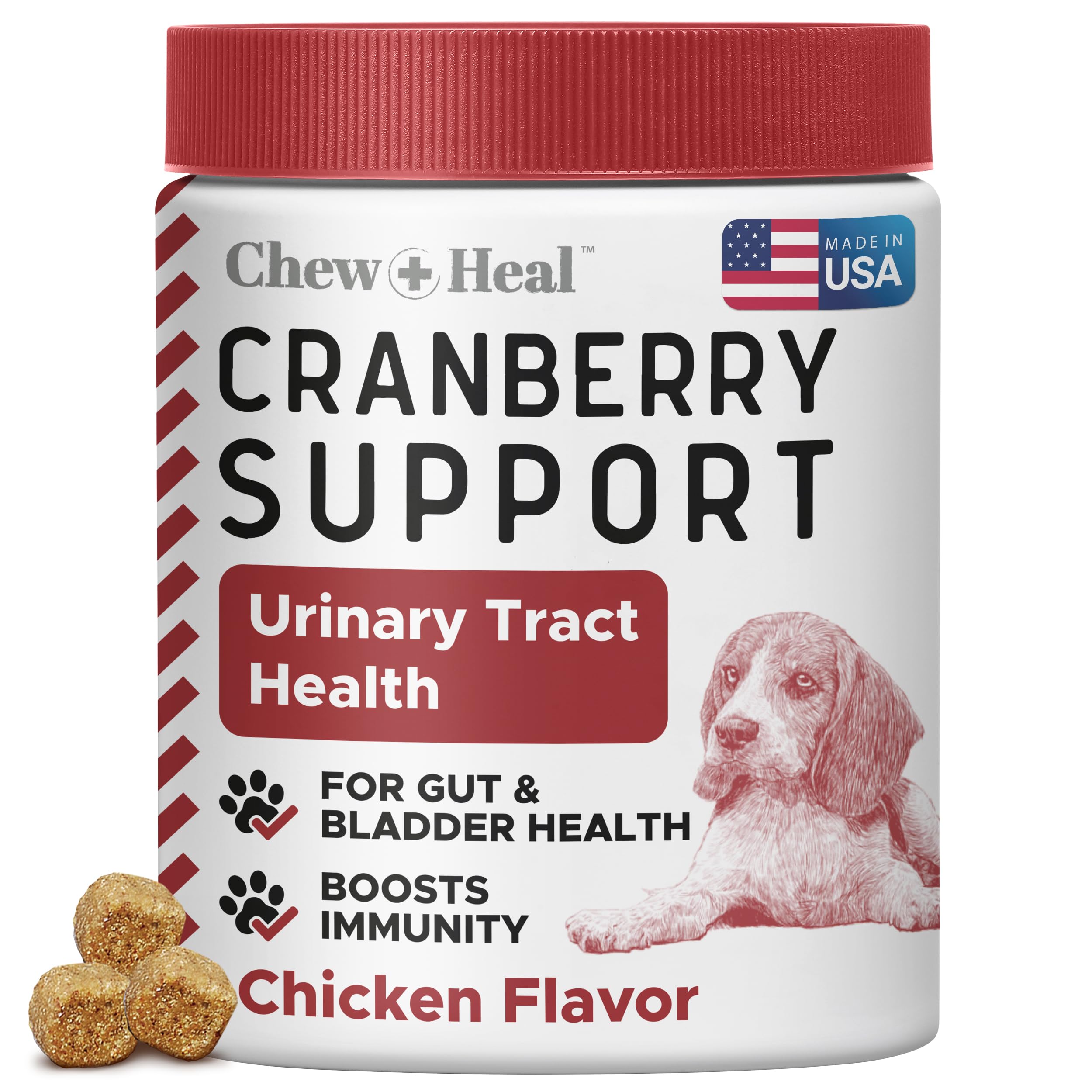 Dog UTI Treatment Cranberry Supplement for Dogs, 120 Soft Chews - Natural Urinary Tract Infection Support and Healthy Bladder Control – Made with Echinacea and Vitamin C