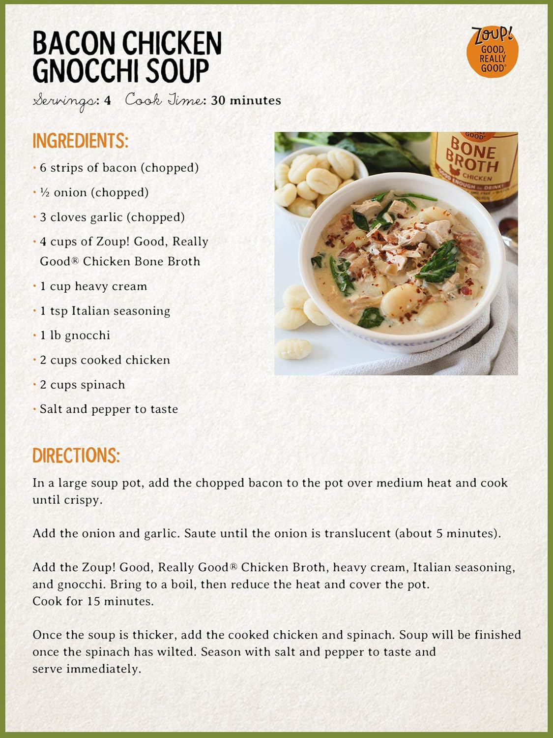 Chicken Bone Broth by Zoup! Keto-Friendly, Gluten Free, Fat Free, Non-GMO Clear Bone Broth - Great for Stock, Bouillon, Soup Base or in Gravy - 6-Pack (32 oz)