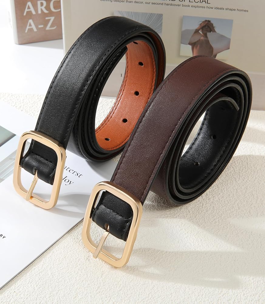 小物 w double belt (smooth leather) ovy kaja Kajeer Reversible Belts for Women, Two-in-One PU Leather