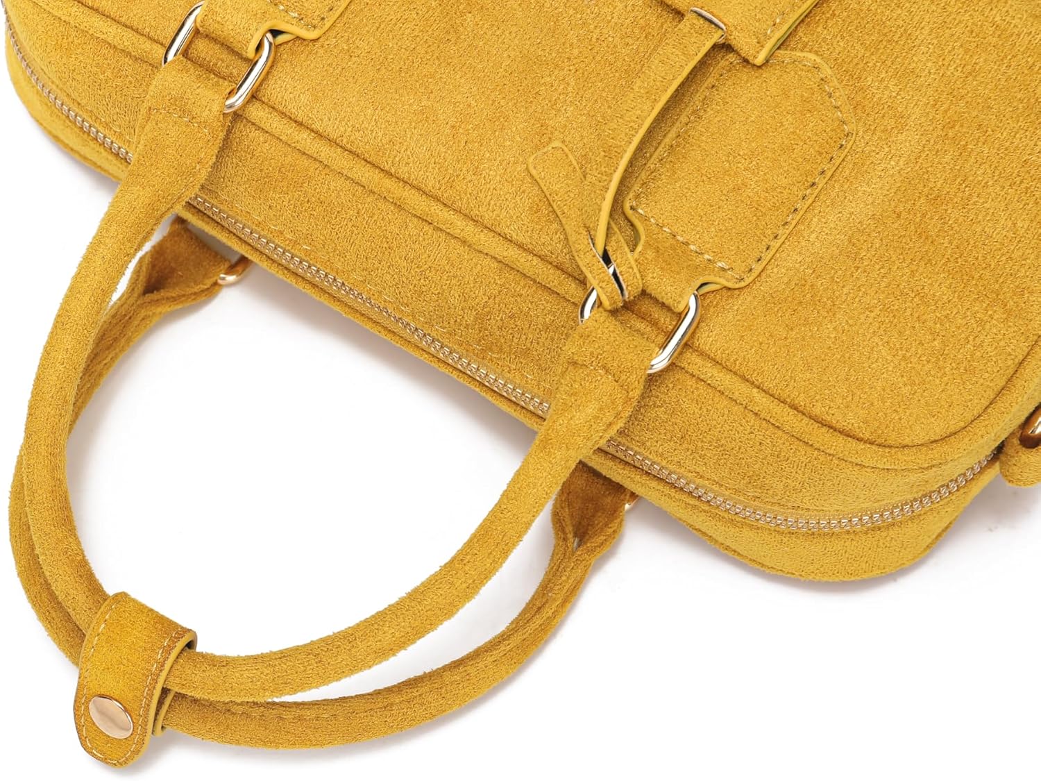 JOLLQUE Faux Suede Crossbody Bag for Women, Autumn Winter Handbags Purse, Fashion Small Designer Shoulder Barrel Bag - Image 6