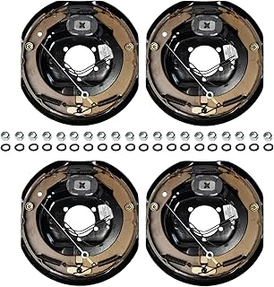 TrailerSupplies 12"x2" Electric Trailer Brake Kit, 4-Pack Self-Adjusting Assemblies for 7,000 lb Axles, Replaces Dexter, 5 Bolt Mount, Fits 15"-17.5" Wheels