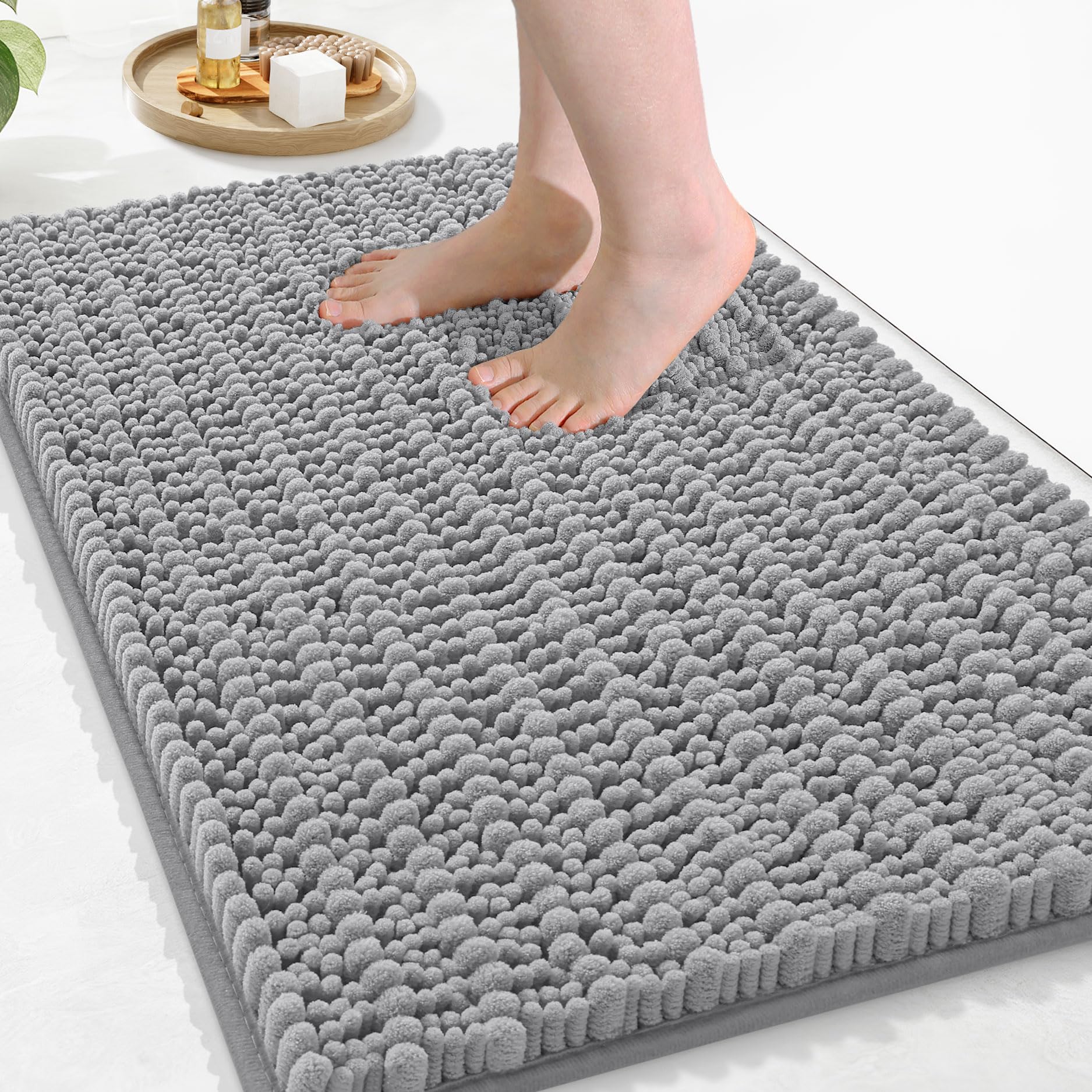 Arotive Luxury Chenille Bathroom Rug Mat, Extra Soft Thick Absorbent Shaggy Bath Rugs, Non-Slip Machine Wash Dry, Plush Bath Mats for Bathroom, Shower