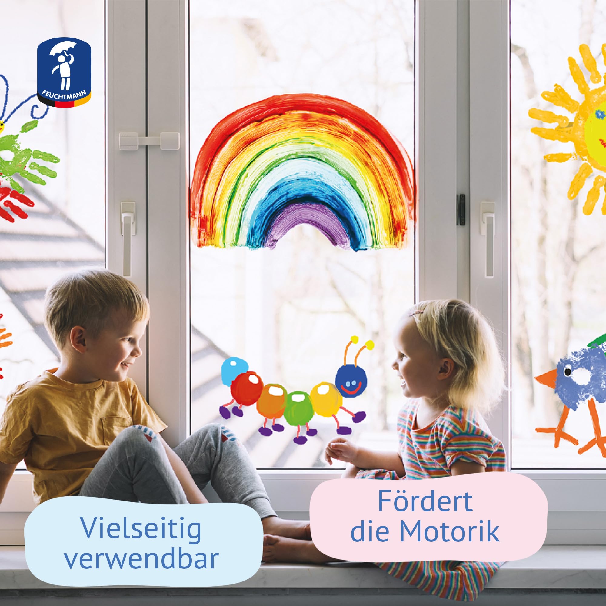 Feuchtmann MEINE LIEBLINGSFARBE im 6-er Pack I je 900g ungiftig cremige Fingerfarbe, hautfreundliche Fingermalfarbe auf Wasserbasis