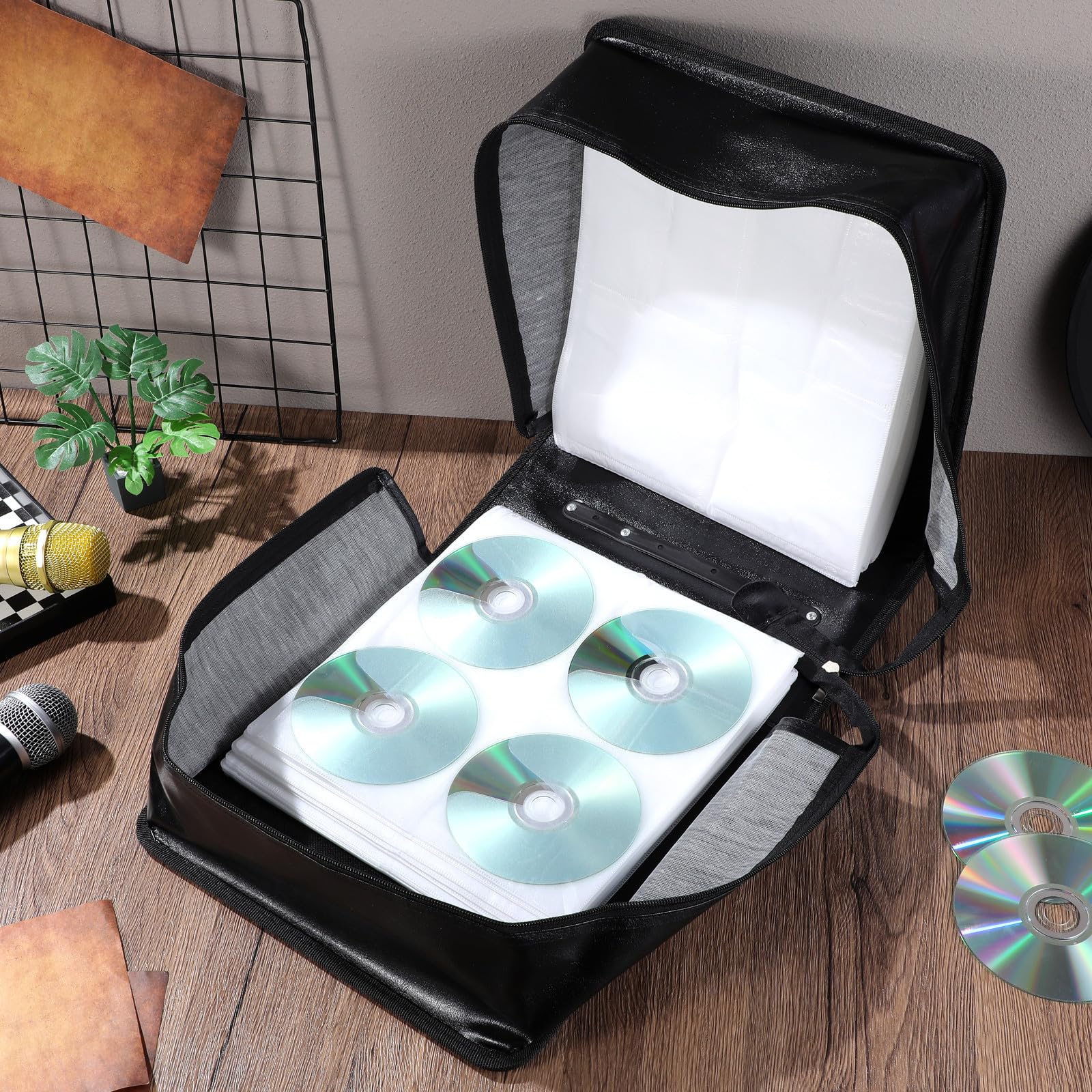 Tragbare CD Tasche für 520 Discs, Schwarz, mit Griff