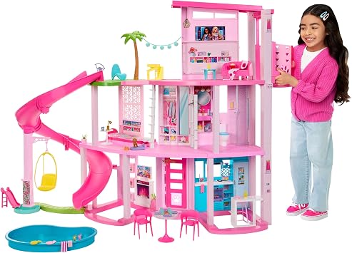 Barbie Maison de Rêve Barbie HMX10 avec Toboggan et Piscine
